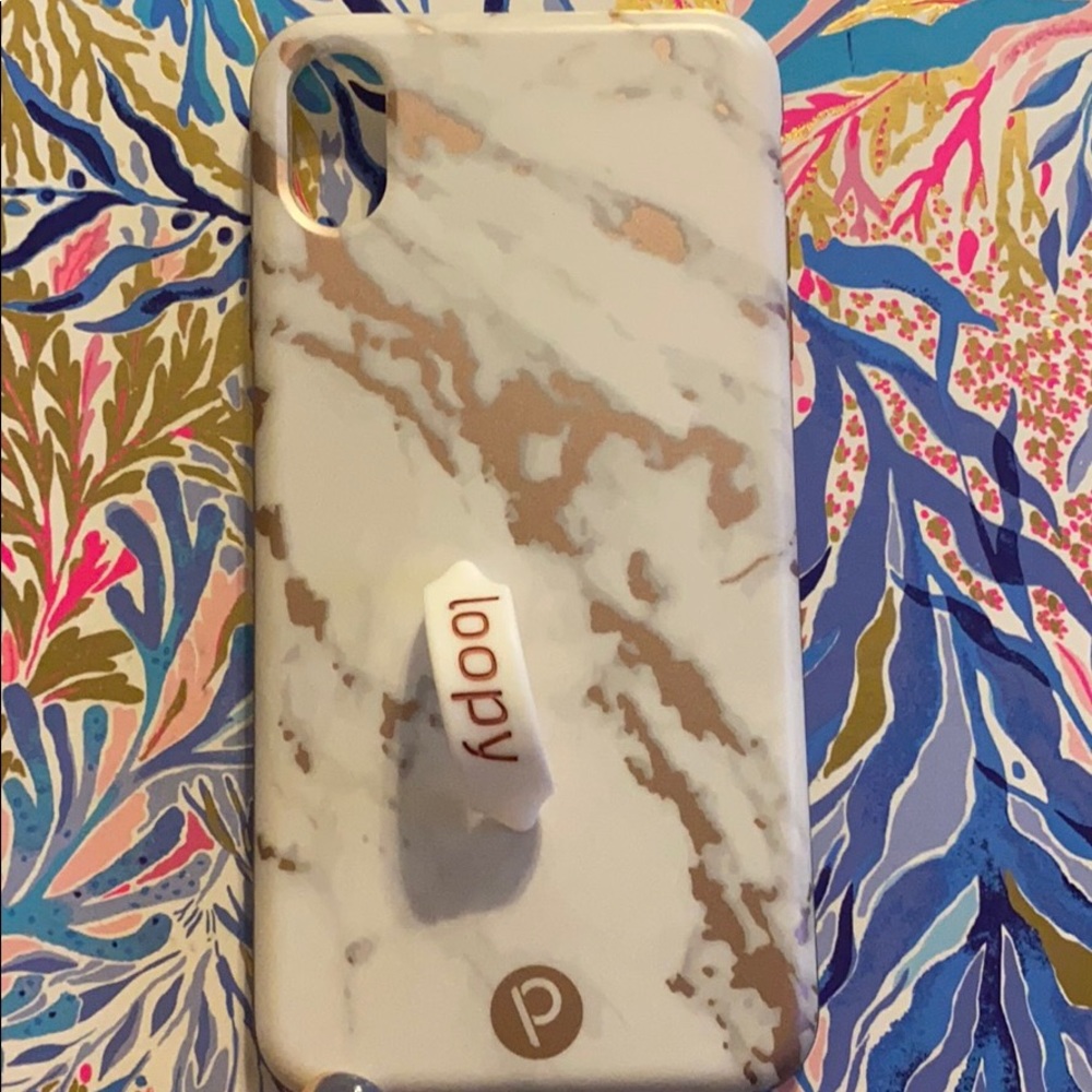 Rose Gold Marble Loopy iPhone Case